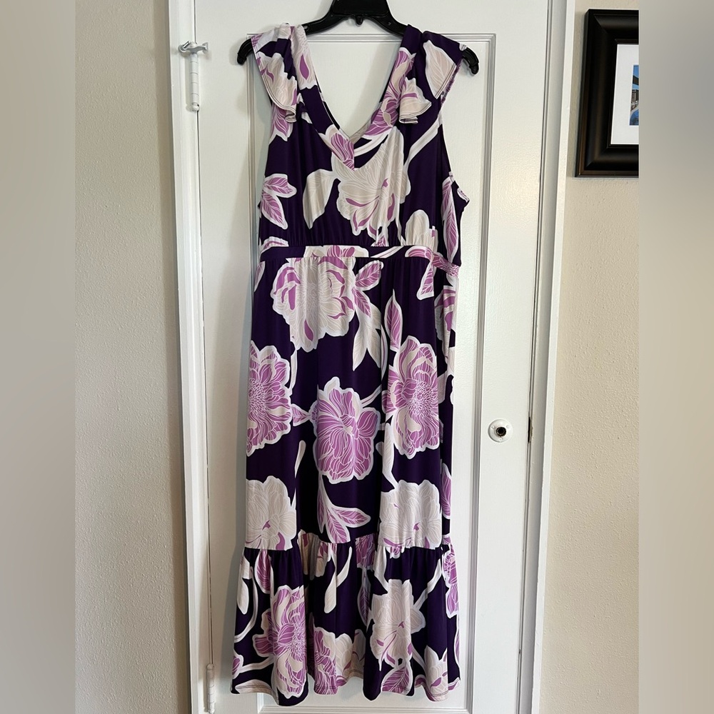 IMAN Purple Sleeveless Maxi Dress